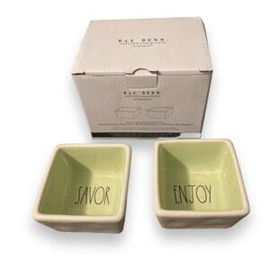 Rae Dunn Snack Bowls Savor And Enjoy Finger Dish New in Box